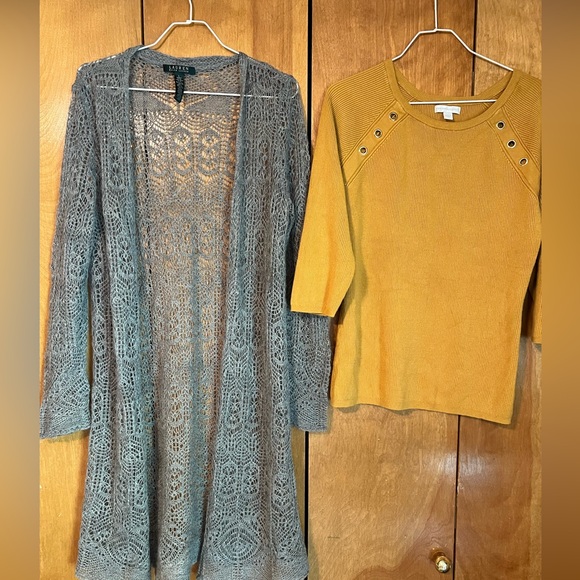 Mix & Match bundle lot Express Business Casual Leggings and tops size L - Picture 2 of 7